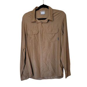Columbia Dark Khaki Long Sleeve Button Down Size Small